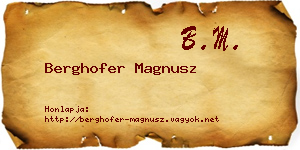Berghofer Magnusz névjegykártya